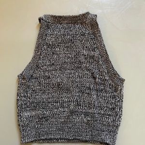 Knit High Neck Crop Top